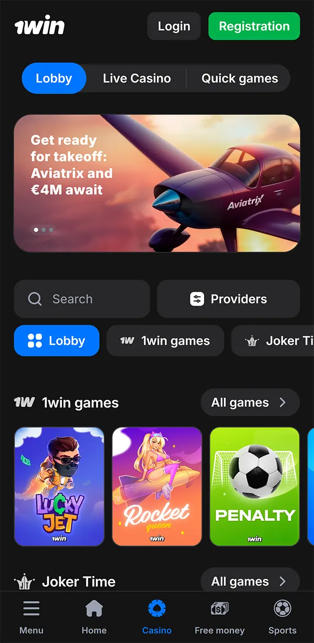 Check out the popular games available in the 1Win app.
