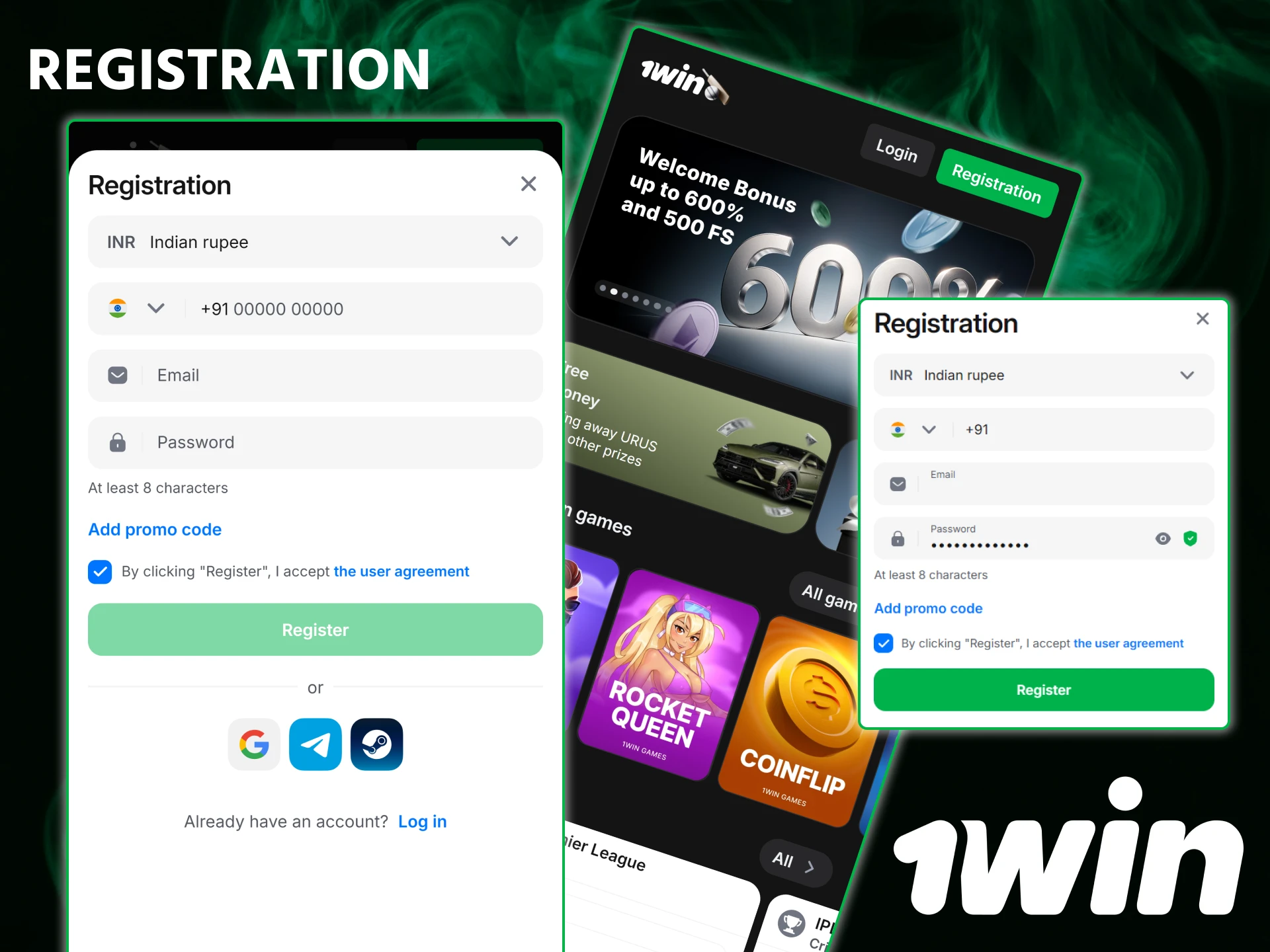 Complete your registration via 1win app to unlock mobile-exclusive features.