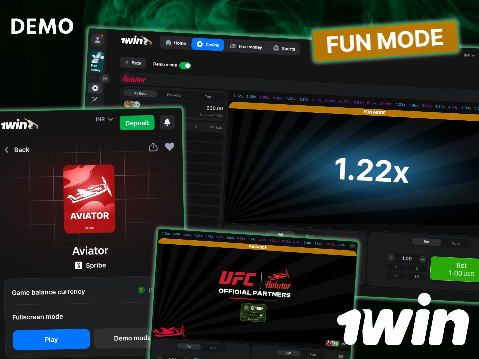 Try the official 1win Aviator demo to test your skills for free.