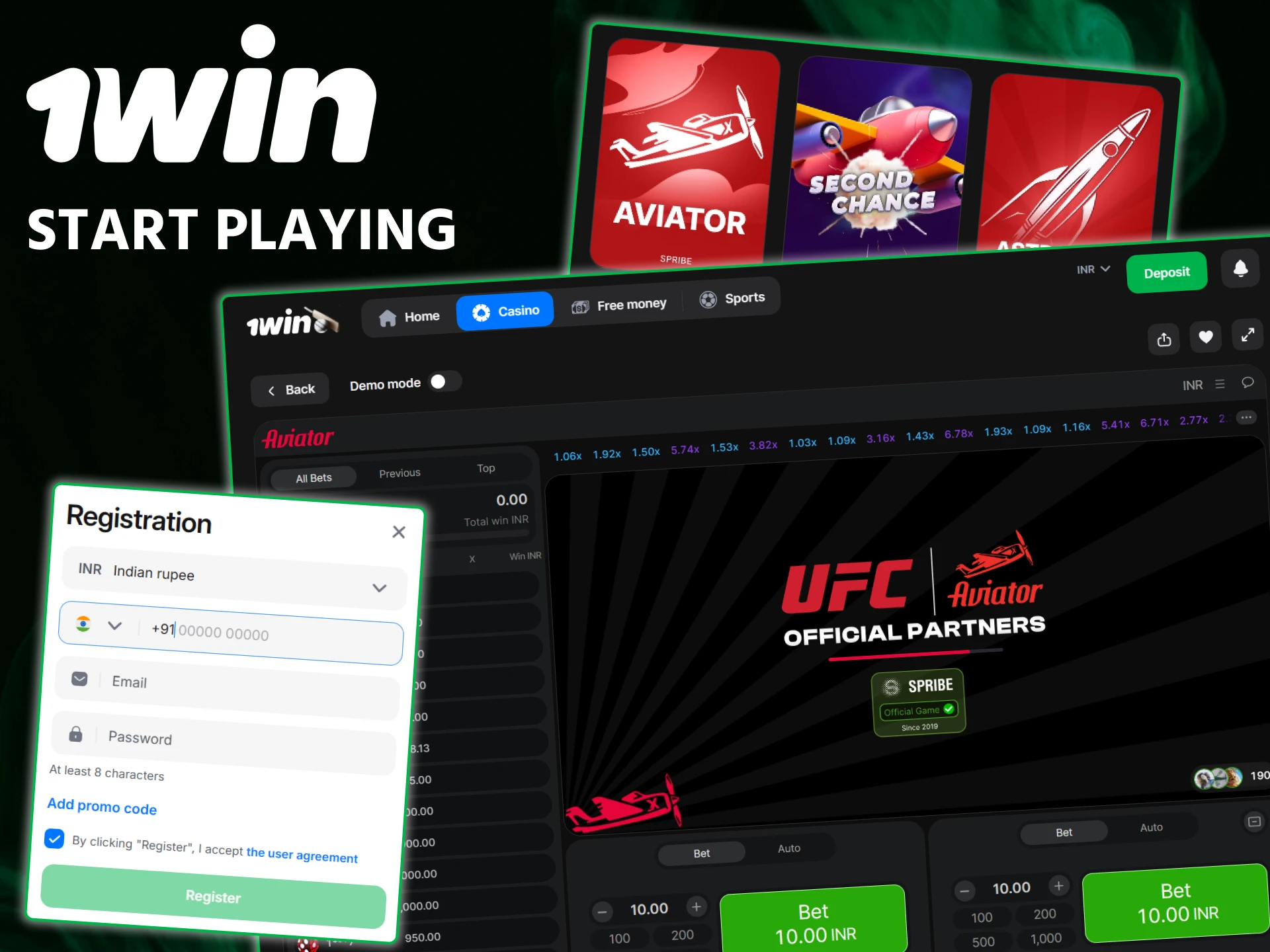 Follow our guide to start playing Aviator at 1win and watch the multiplier grow.