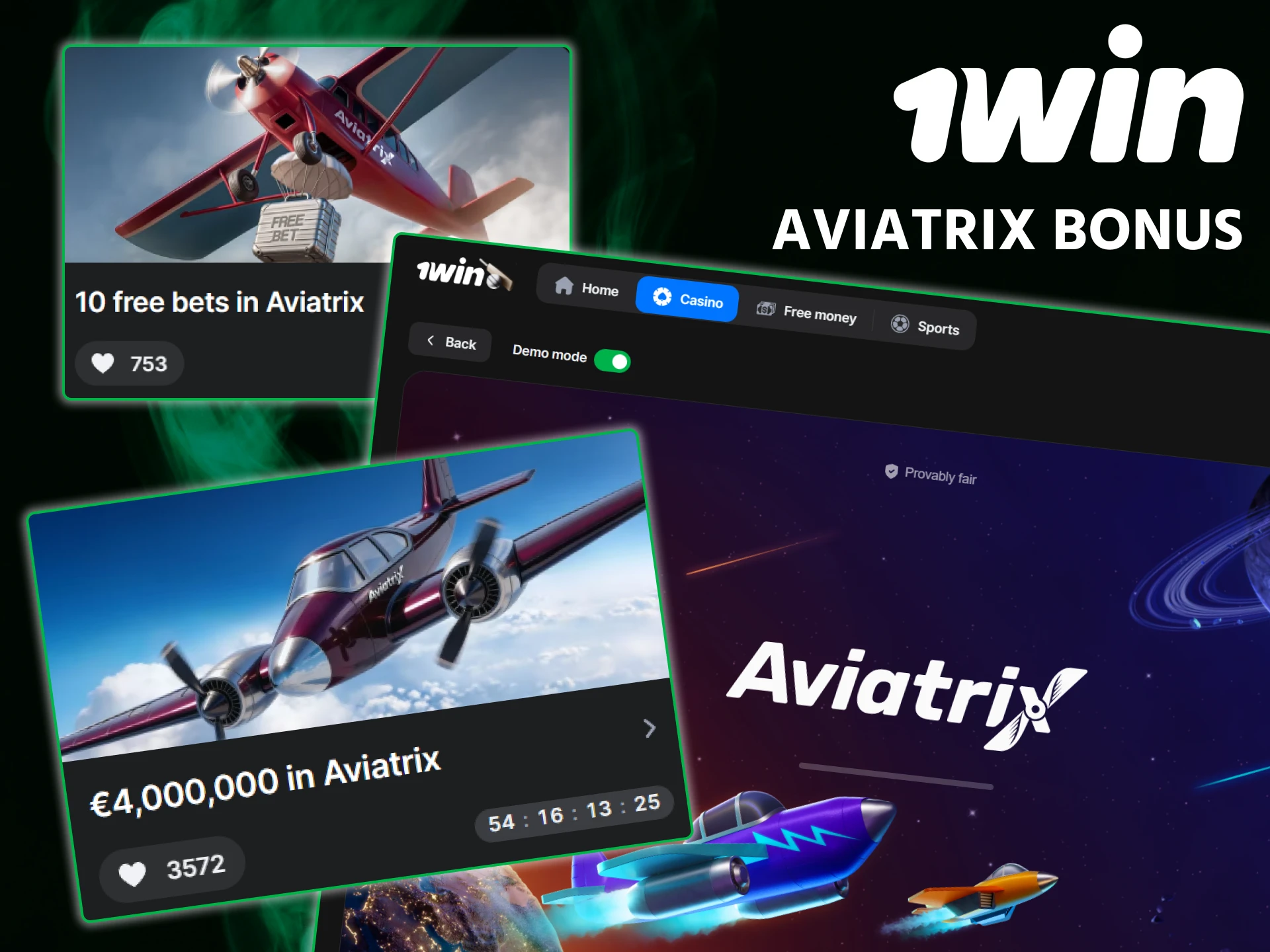 Compete for the massive 434,628,000 INR in Aviatrix tournament hosted by 1win.