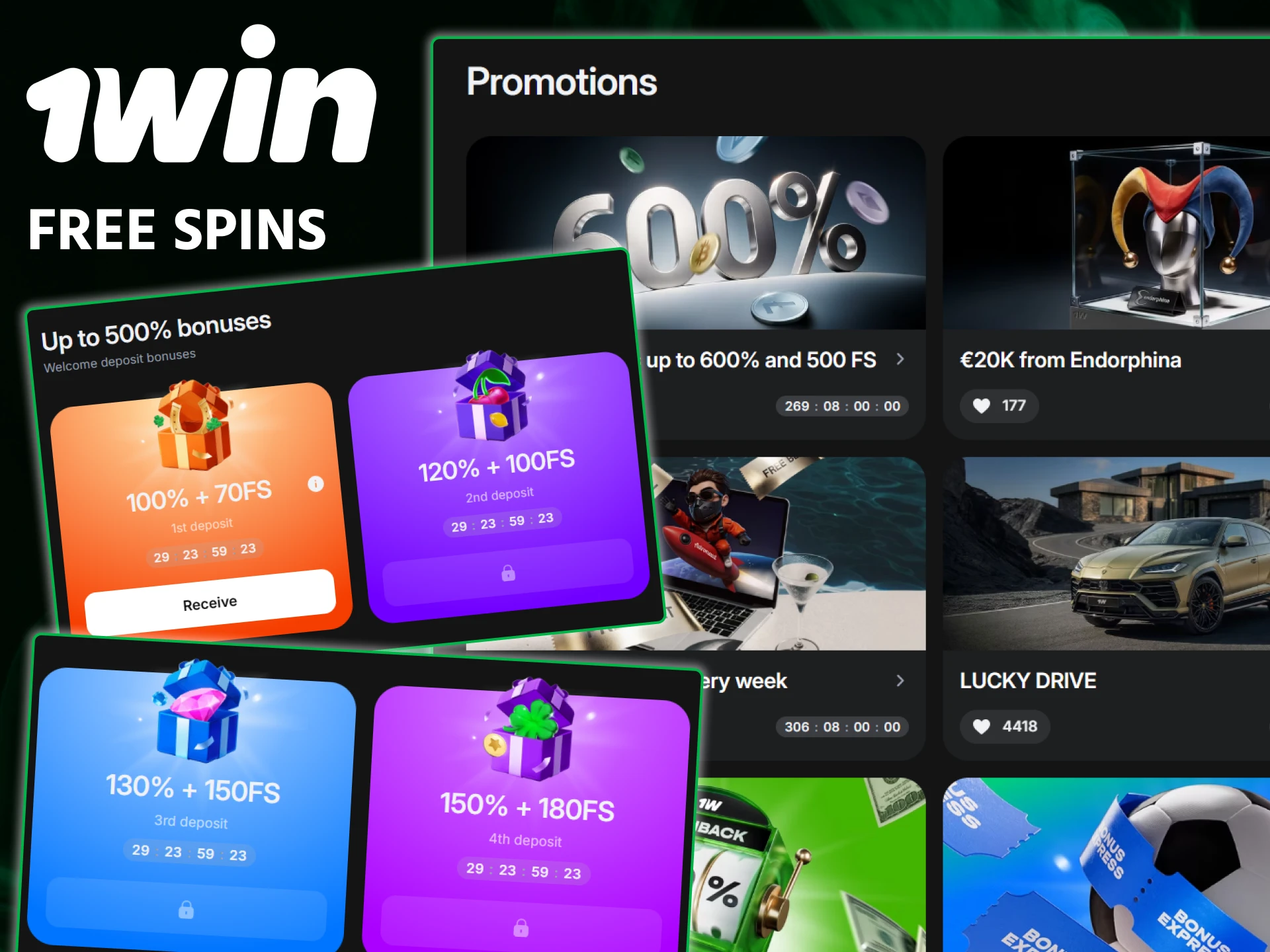 Activate Free Spins from 1win on popular high-RTP slot games.