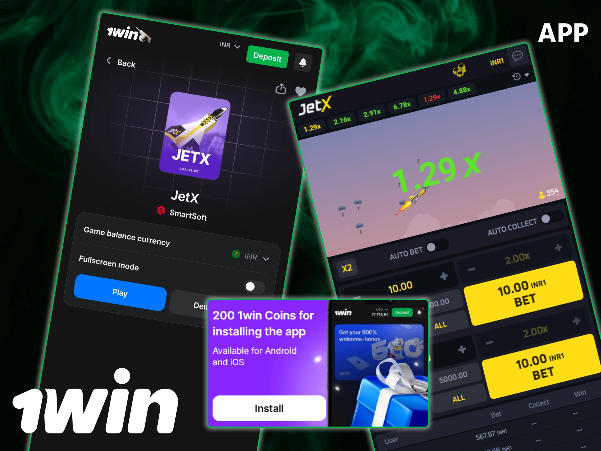 Get the 1win JetX app for mobile crash gaming.