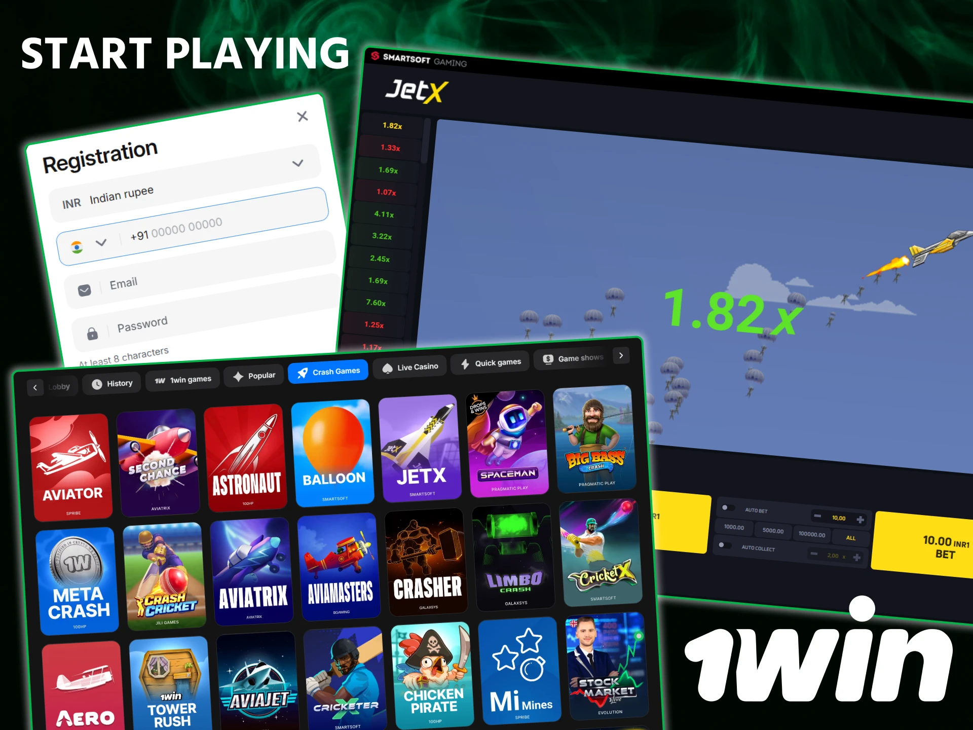 Follow our guide to start playing JetX at 1win and watch the jet take off.