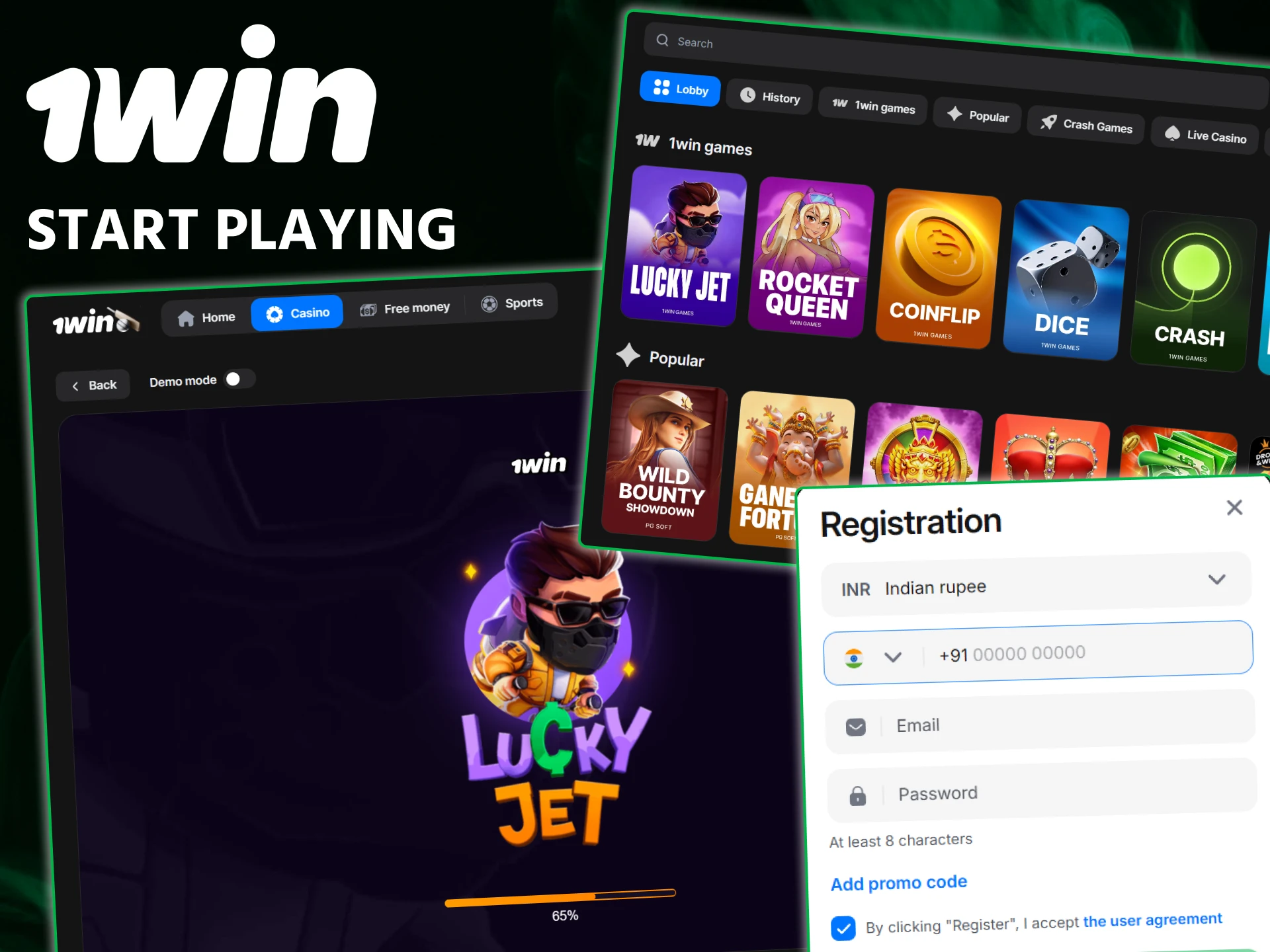 Follow our official guide to start playing Lucky Jet at 1win and join the action.