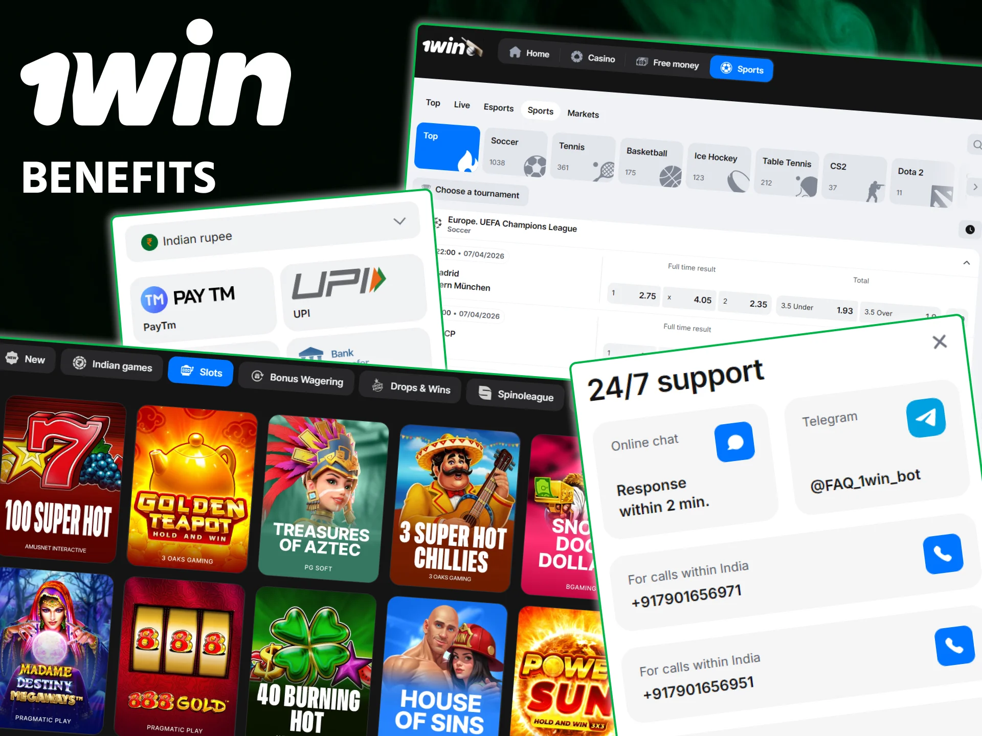 Discover the top benefits of playing at 1win for Indian gamblers.