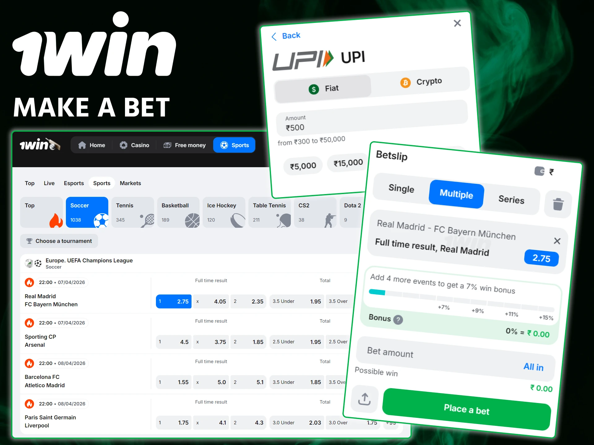 Follow our tutorial on how to make a 1win bet on your favorite sports.