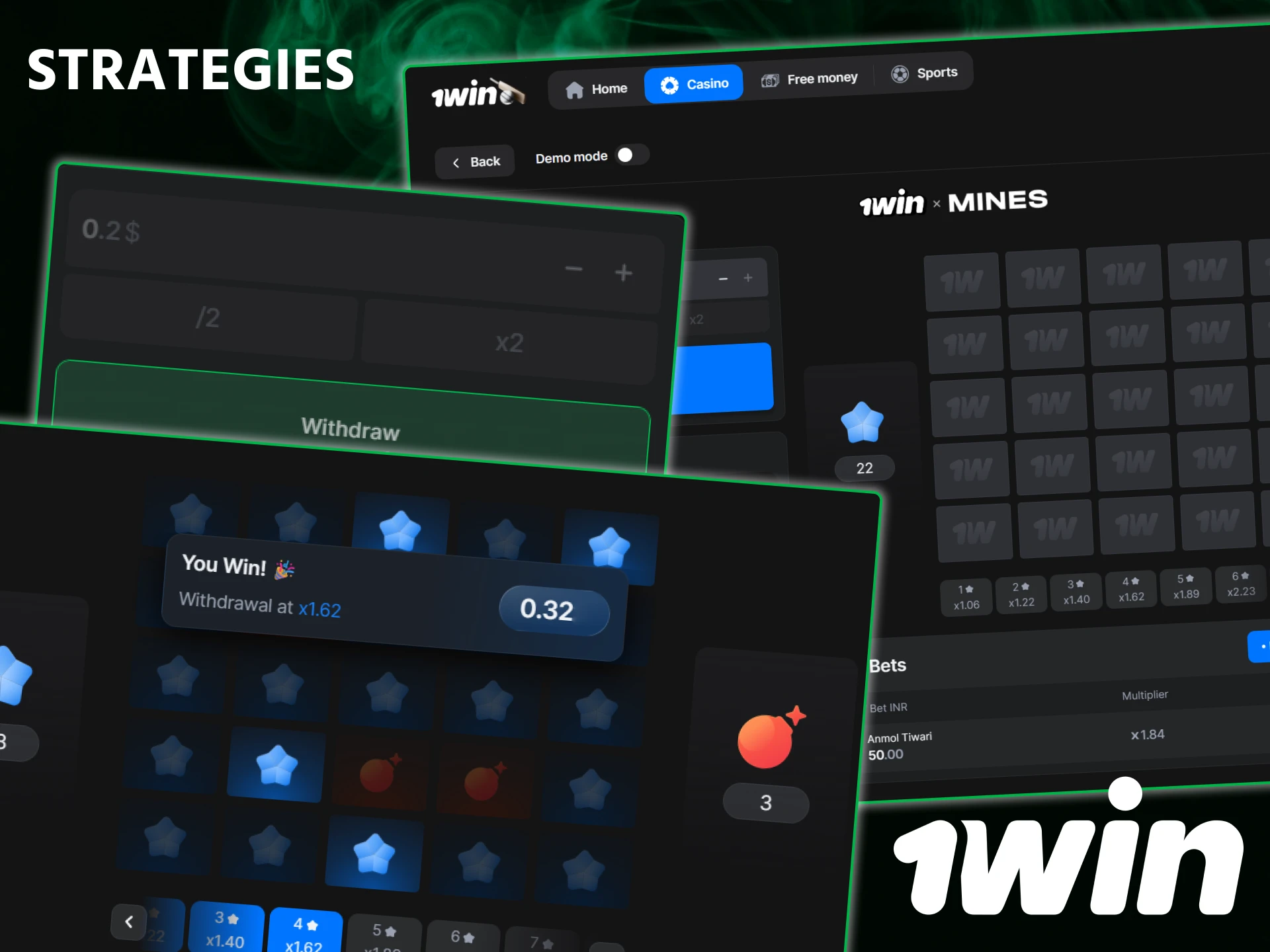 Learn effective Mines strategies and tactics to maximize your wins at 1win.