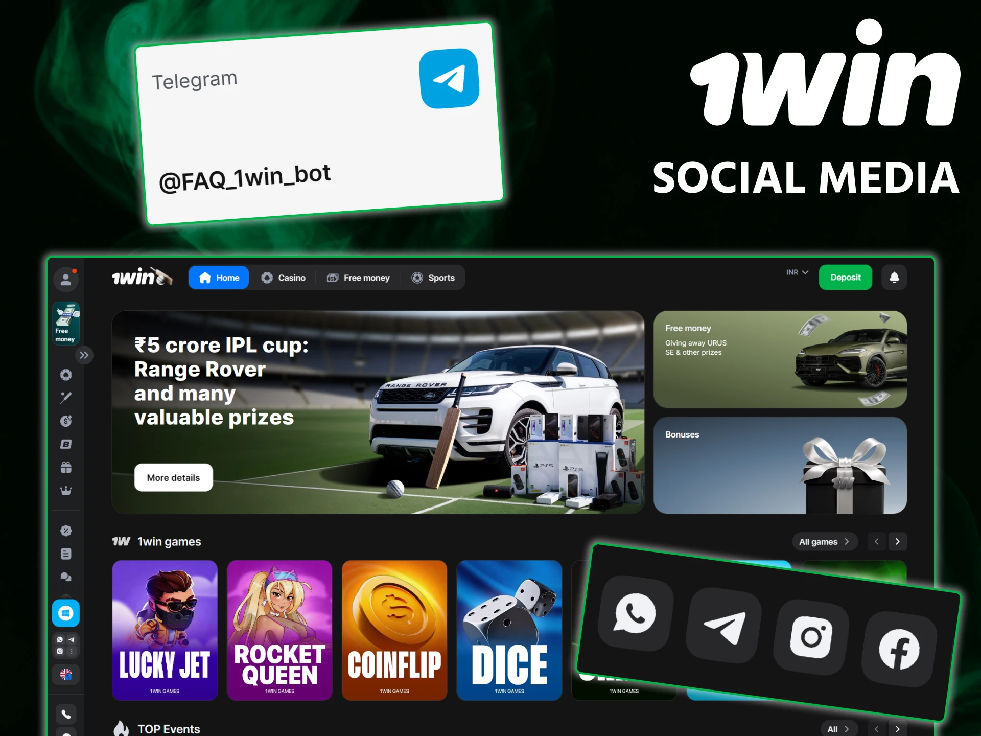 Follow social media channels for the latest 1win updates and help.