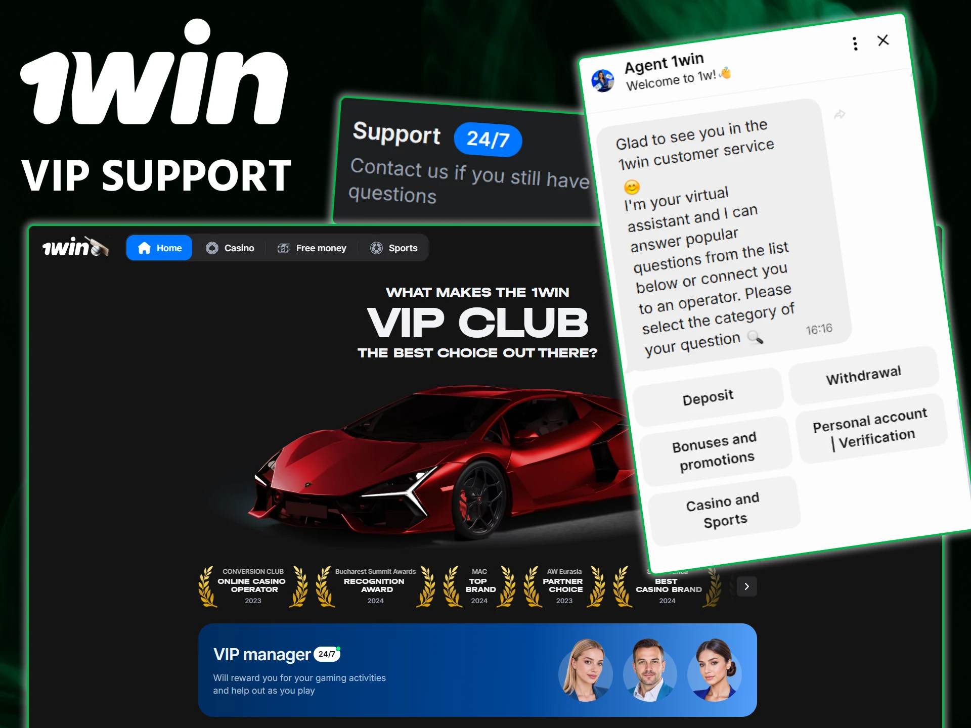 Enjoy personalized assistance through 1win VIP and priority support for loyal members.